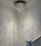 Elegant Spiral Crystal Chandelier Lights Clear K9 Raindrop
