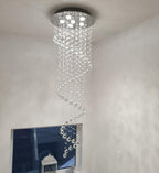 Elegant Spiral Crystal Chandelier Lights Clear K9 Raindrop