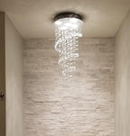 Elegant Spiral Crystal Chandelier Lights Clear K9 Raindrop