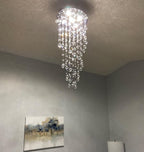 Elegant Spiral Crystal Chandelier Lights Clear K9 Raindrop