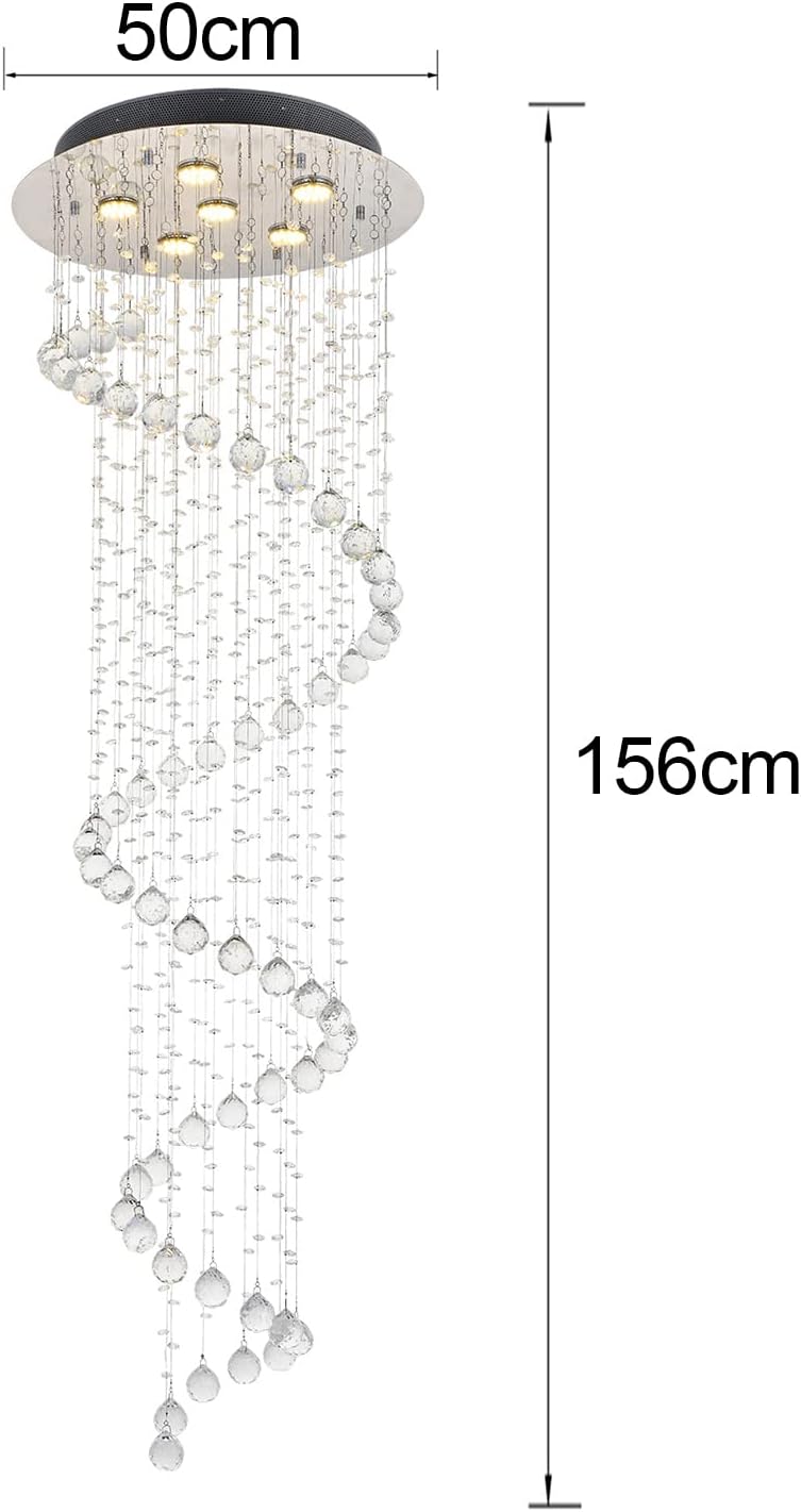 Elegant Spiral Crystal Chandelier Lights Clear K9 Raindrop