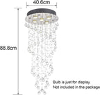Elegant Spiral Crystal Chandelier Lights Clear K9 Raindrop