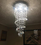Elegant Spiral Crystal Chandelier Lights Clear K9 Raindrop