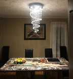 Elegant Spiral Crystal Chandelier Lights Clear K9 Raindrop