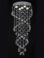 Elegant Spiral Crystal Chandelier Lights Clear K9 Raindrop