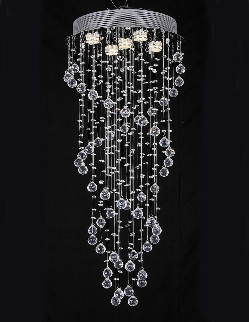 Elegant Spiral Crystal Chandelier Lights Clear K9 Raindrop