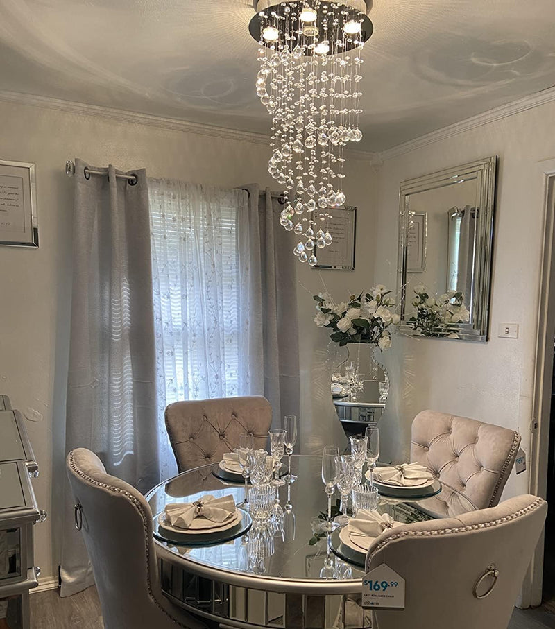 Elegant Spiral Crystal Chandelier Lights Clear K9 Raindrop