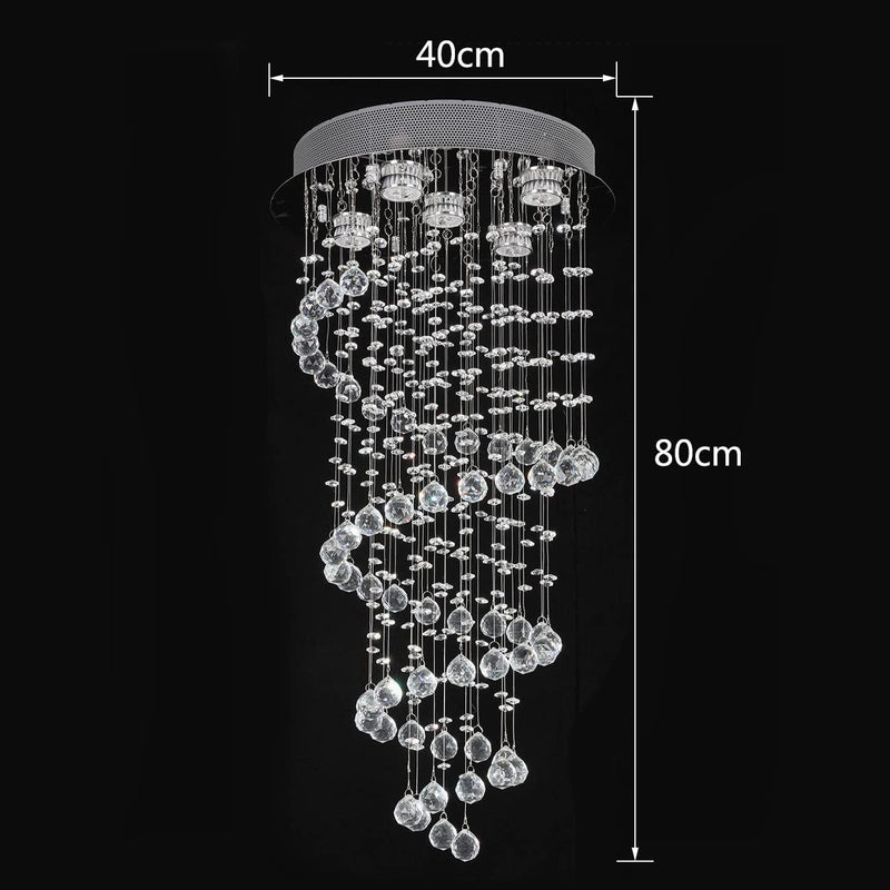Elegant Spiral Crystal Chandelier Lights Clear K9 Raindrop