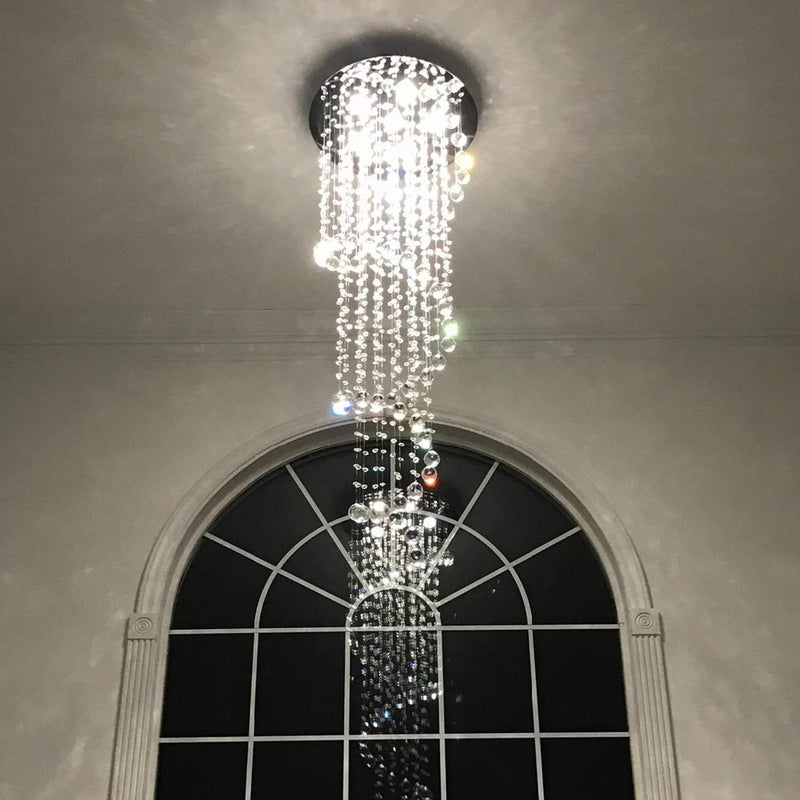 Elegant Spiral Crystal Chandelier Lights Clear K9 Raindrop