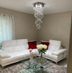 Elegant Spiral Crystal Chandelier Lights Clear K9 Raindrop