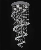 Elegant Spiral Crystal Chandelier Lights Clear K9 Raindrop