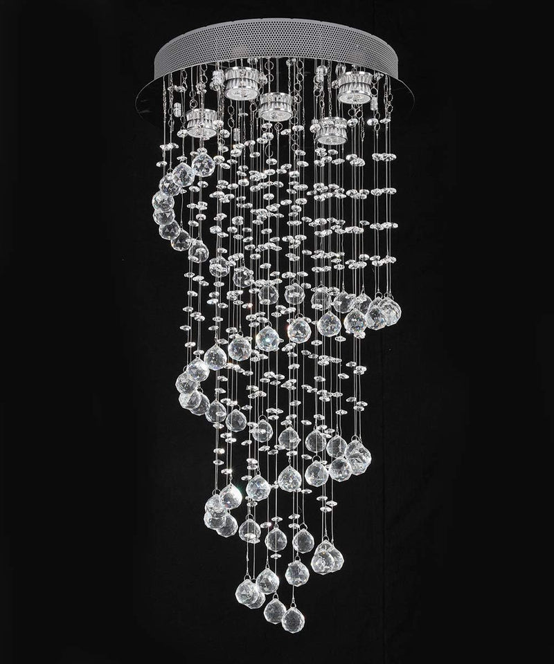 Elegant Spiral Crystal Chandelier Lights Clear K9 Raindrop