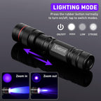 Eletorot UV Torch LED Light Flashlight Ultraviolet 395nm