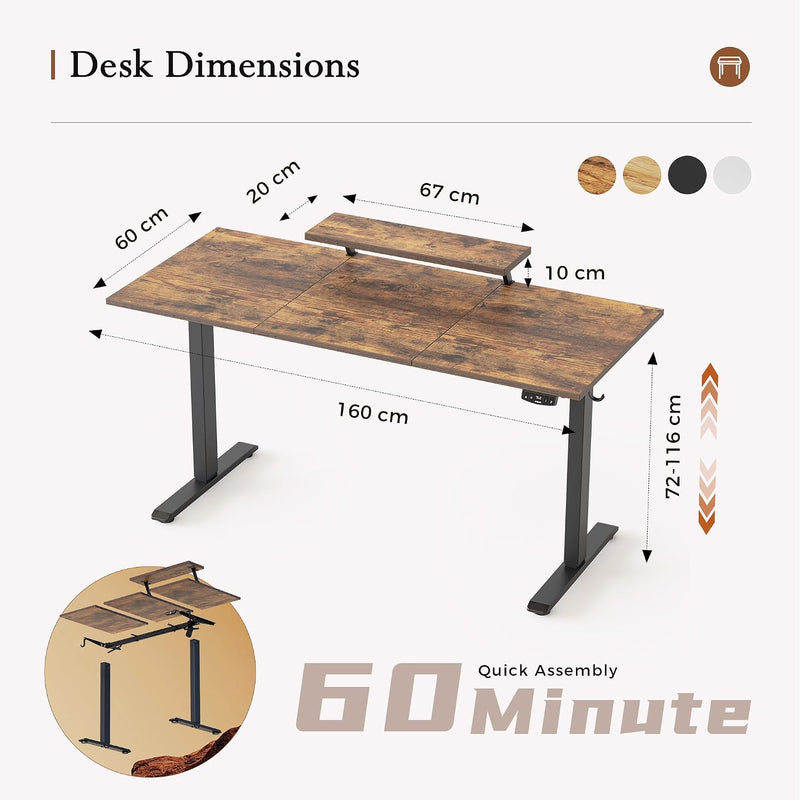 Eletric Height Adjustable Desk Movable Monitorstand