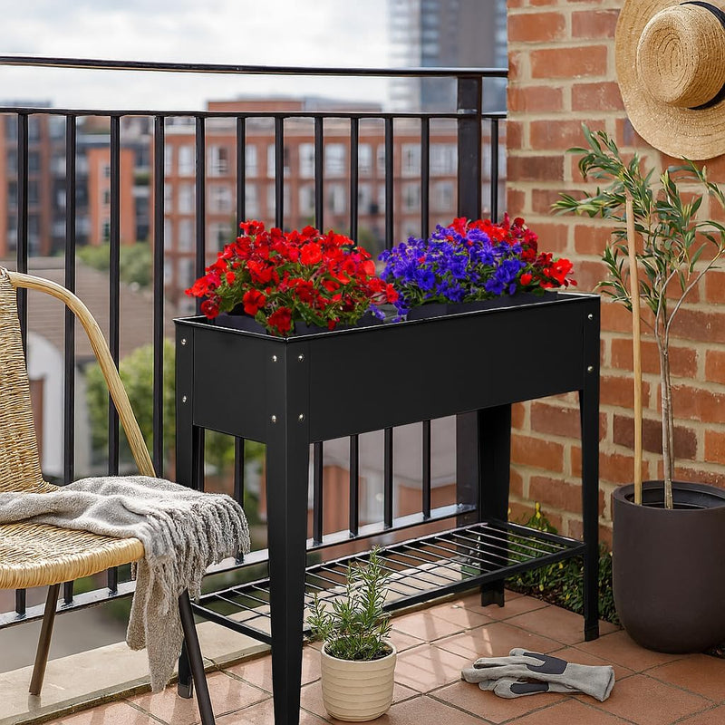 Elevated Raised Garden Beds with Legs Storage Shelf