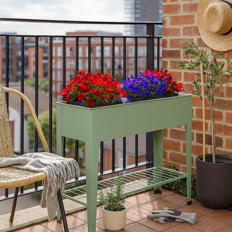 Elevated Raised Garden Beds with Legs Storage Shelf