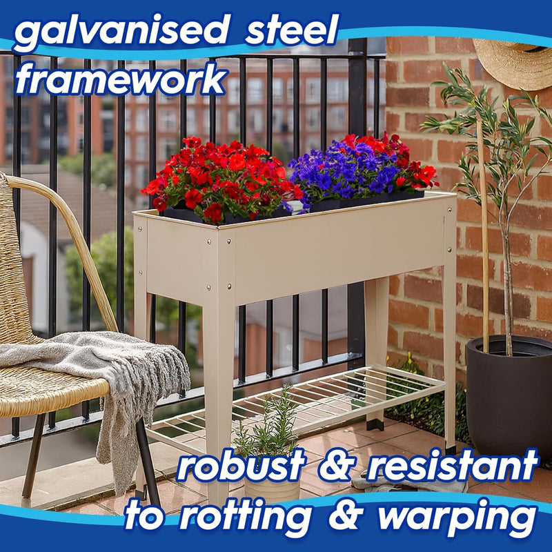 Elevated Raised Garden Beds with Legs Storage Shelf