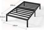 Elias Metal Platform Bed Frame 36CM High Headboard