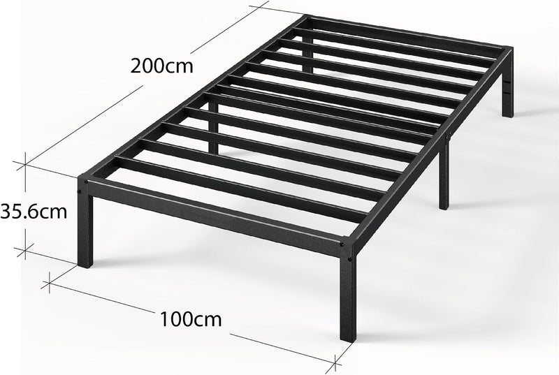 Elias Metal Platform Bed Frame 36CM High Headboard
