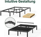 Elias Metal Platform Bed Frame 36CM High Headboard