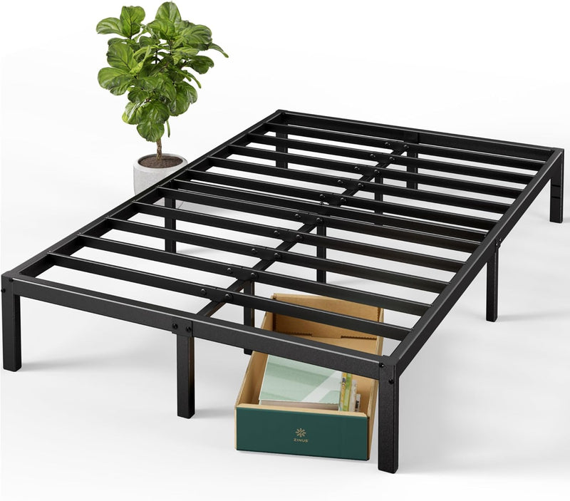 Elias Metal Platform Bed Frame 36CM High Headboard