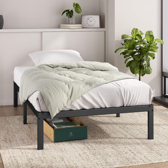 Elias Metal Platform Bed Frame 36CM High Headboard