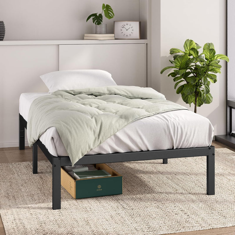 Elias Metal Platform Bed Frame 36CM High Headboard