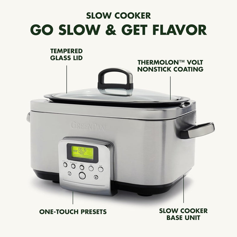 Elite 8-In-1 Programmable 6L Electric Slow Cooker Dishwasher