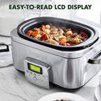 Elite 8-In-1 Programmable 6L Electric Slow Cooker Dishwasher