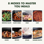 Elite 8-In-1 Programmable 6L Electric Slow Cooker Dishwasher