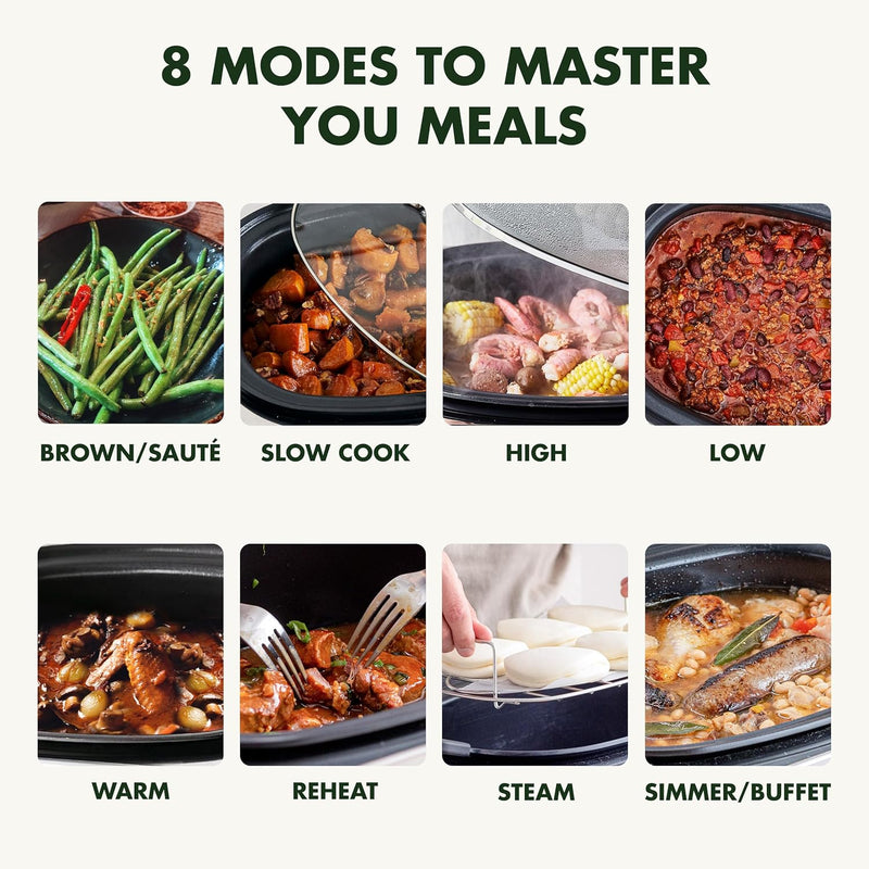 Elite 8-In-1 Programmable 6L Electric Slow Cooker Dishwasher