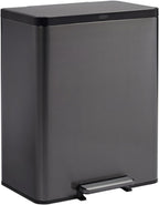 Elite Stainless Steel Metal Step-On Bin 60L