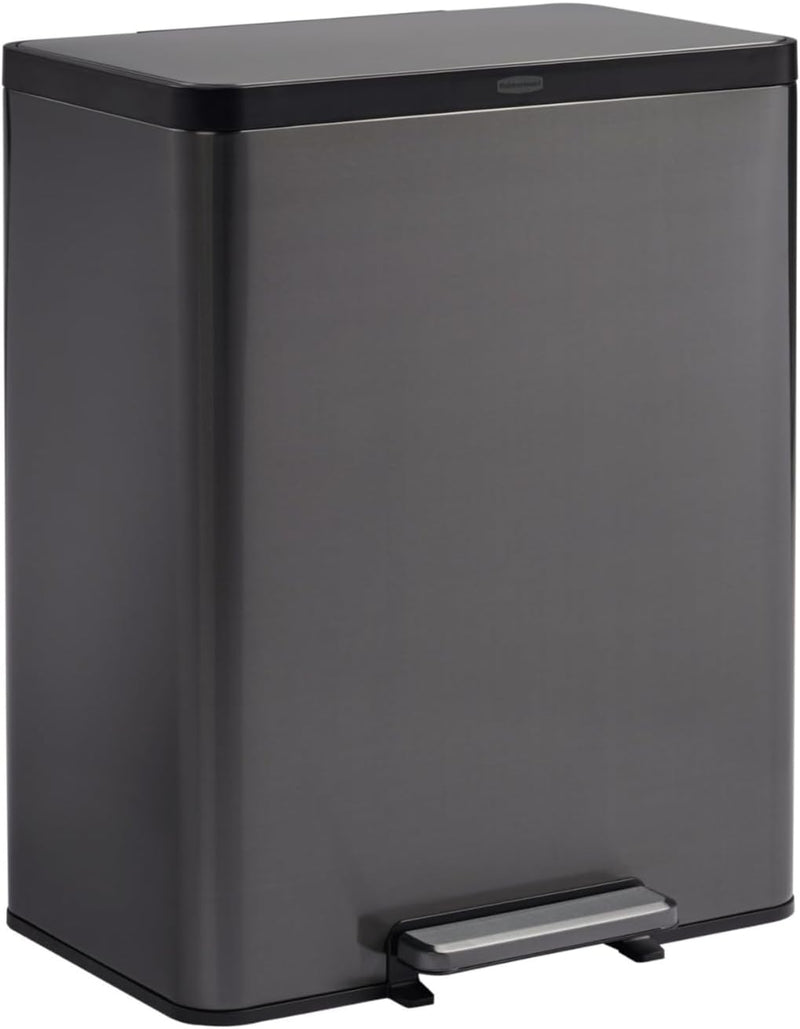 Elite Stainless Steel Metal Step-On Bin 60L