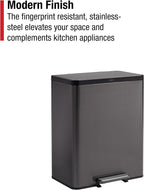 Elite Stainless Steel Metal Step-On Bin 60L