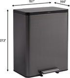 Elite Stainless Steel Metal Step-On Bin 60L