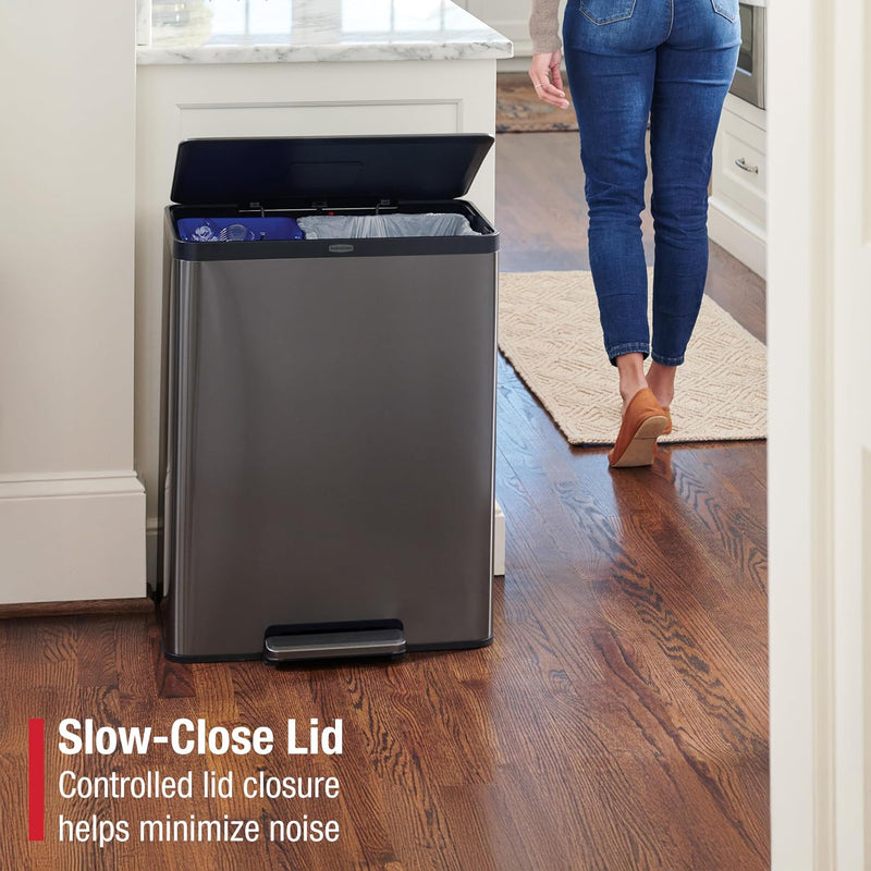 Elite Stainless Steel Metal Step-On Bin 60L