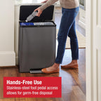 Elite Stainless Steel Metal Step-On Bin 60L