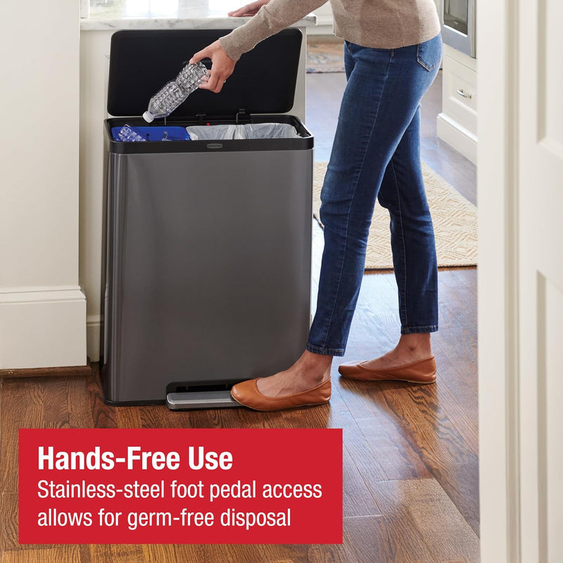 Elite Stainless Steel Metal Step-On Bin 60L