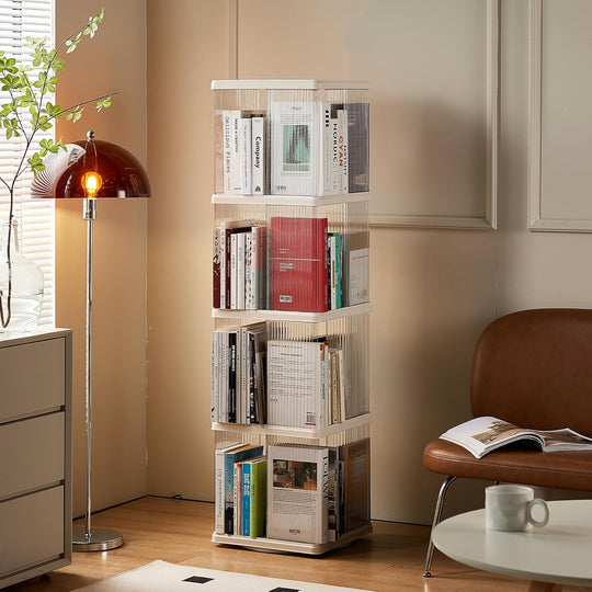 Rotating Bookshelf Small Corner for Space 360 Display