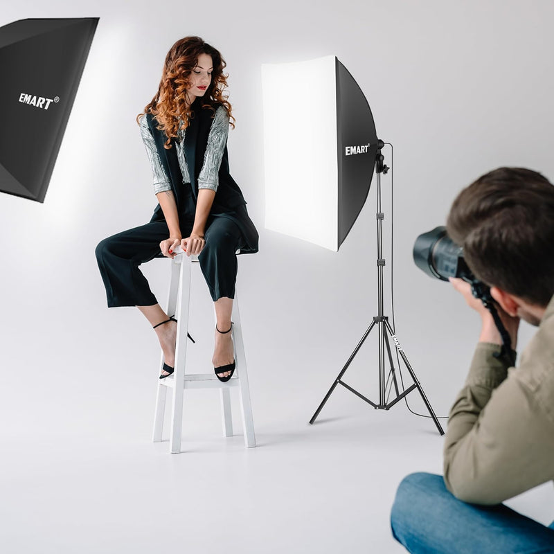 Softbox Lighting Kit 2 Packs Dimmable Soft Box