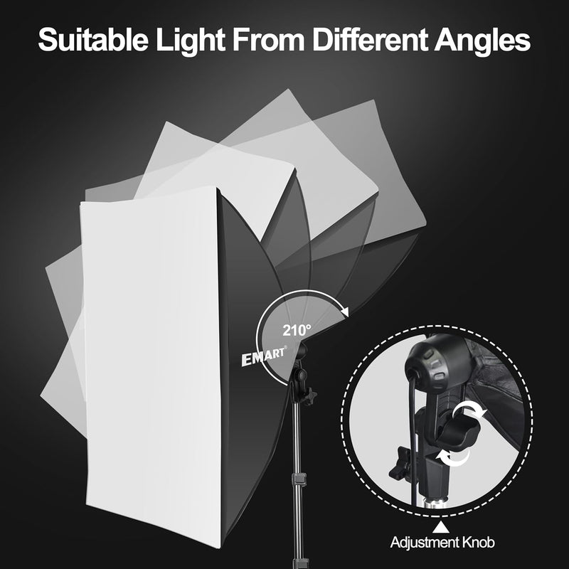 Softbox Lighting Kit 2 Packs Dimmable Soft Box