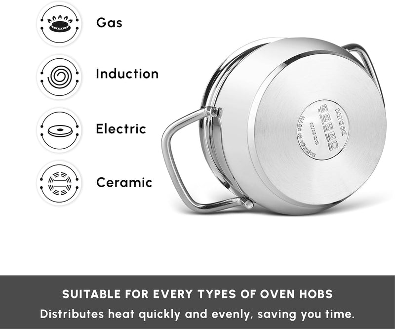 Emirgan 8-Piece Stainless Steel Pots Set Induction Hob