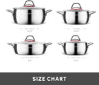 Emirgan 8-Piece Stainless Steel Pots Set Induction Hob