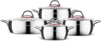 Emirgan 8-Piece Stainless Steel Pots Set Induction Hob