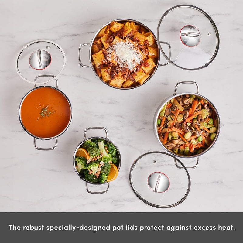 Emirgan 8-Piece Stainless Steel Pots Set Induction Hob
