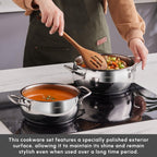 Emirgan 8-Piece Stainless Steel Pots Set Induction Hob