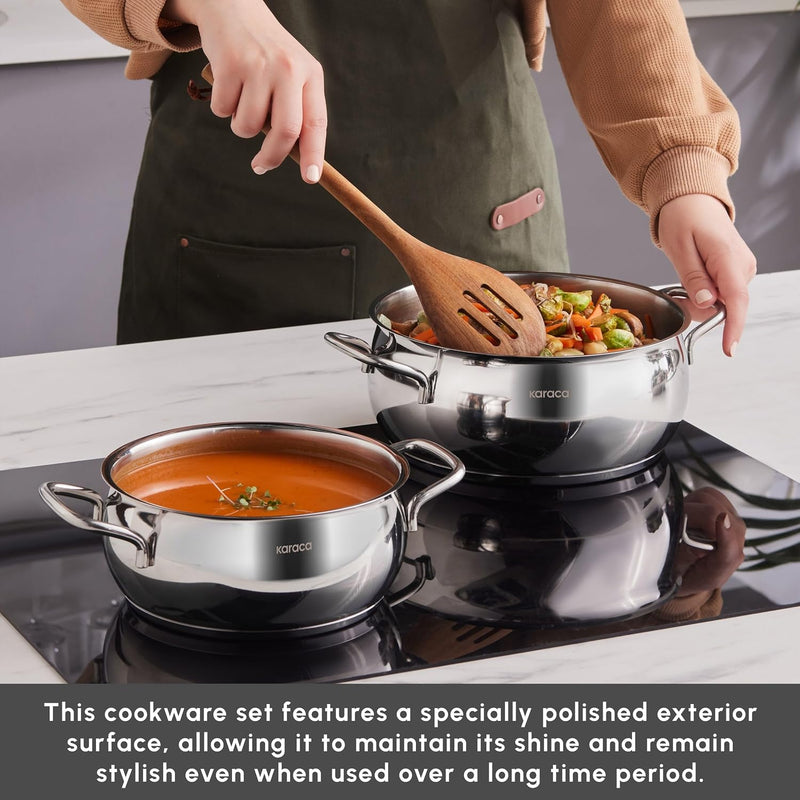 Emirgan 8-Piece Stainless Steel Pots Set Induction Hob