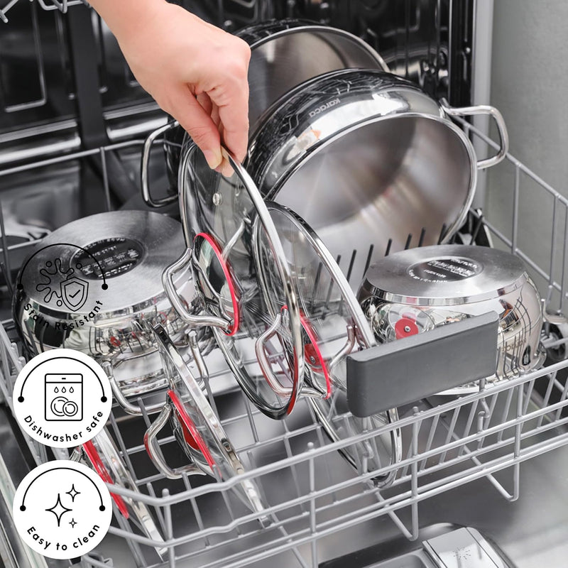 Emirgan 8-Piece Stainless Steel Pots Set Induction Hob