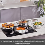 Emirgan 8-Piece Stainless Steel Pots Set Induction Hob