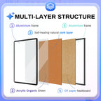 Enclosed Cork Bulletin Board Tamper-Proof Dispaly Case Aluminium